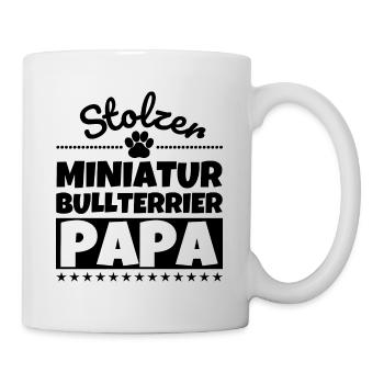 Miniatur Bullterrier lustig Herrchen Hund - Tasse - Weiß - Rechts
