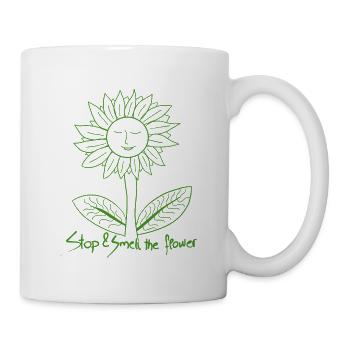 green peacful flower - Tasse - Weiß - Rechts