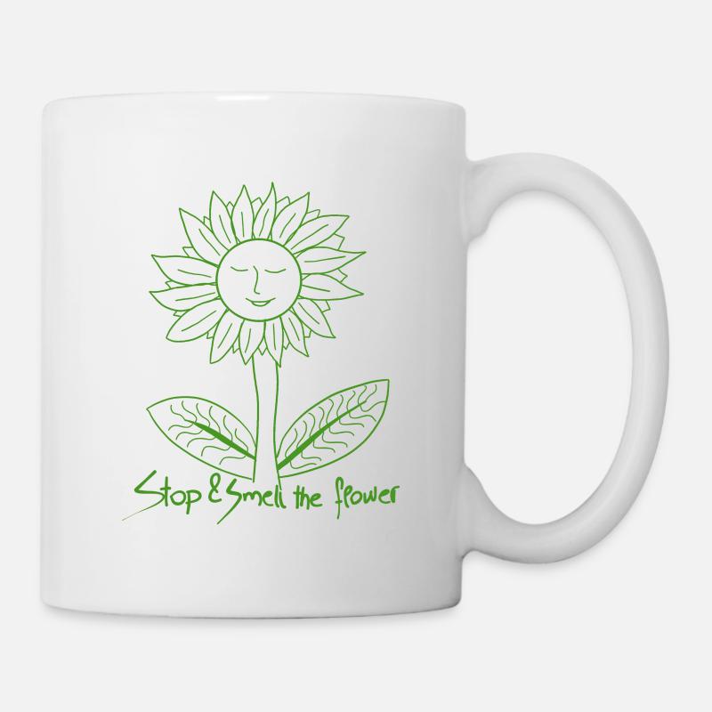 green peacful flower - Tasse - Weiß