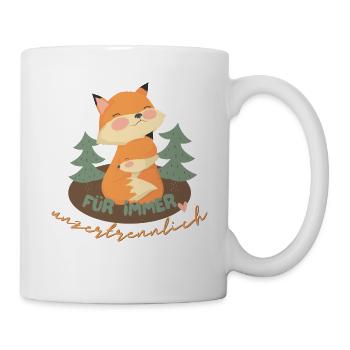 Für immer unzertrennlich - Mama Fuchs mit Kind - Tasse - Weiß - Rechts