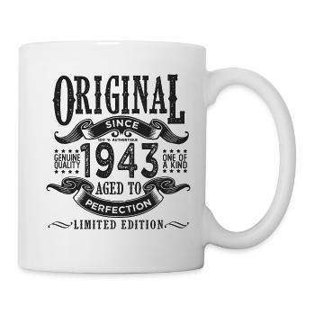 Jahrgang 1943 Jahrgang 80 Jahre Geburtstagsgeschenk - Tasse - Weiß - Rechts