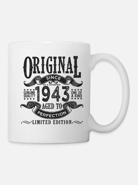 Né en 1943 Cadeau d anniversaire 80 ans vintage - Mug blanc - blanc