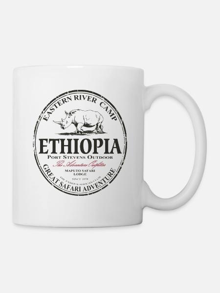 Äthiopien - Nashorn - Tasse - Weiß