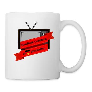Rundfunk Gebühren in Deutschland abschaffen - Tasse - Weiß - Rechts