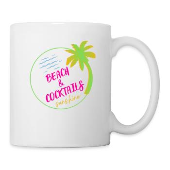 Plage et cocktail - Mug blanc - blanc - Droite