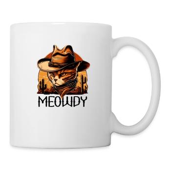 Meowdy Katze Howdy Meme Western Cowboy Kätzchen - Tasse - Weiß - Rechts