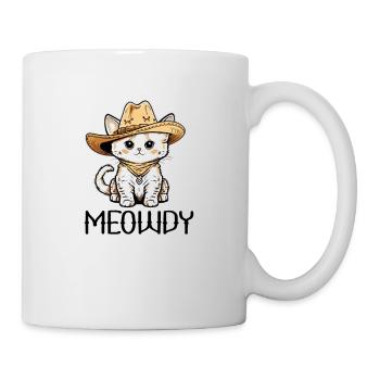 Meowdy Katze Howdy Meme Western Cowboy Kätzchen - Tasse - Weiß - Rechts