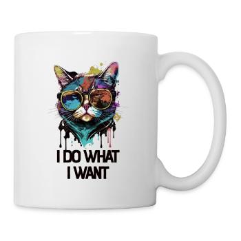I Do What I Want Katze mit Sonnenbrille - Tasse - Weiß - Rechts