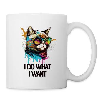 I Do What I Want Katze mit Sonnenbrille - Tasse - Weiß - Rechts