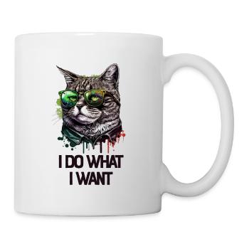 I Do What I Want Katze mit Sonnenbrille - Tasse - Weiß - Rechts