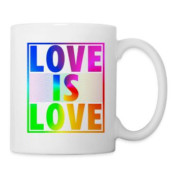 Love is Love LGBT Shirt - Celebrate diversity - Mug - white - Right