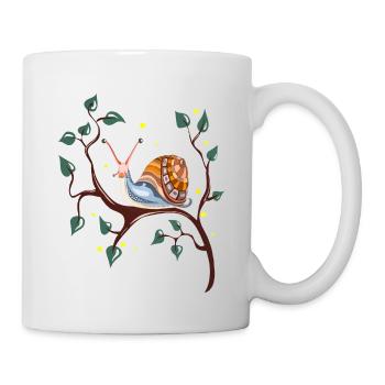 escargot sur branche - Mug blanc - blanc - Droite