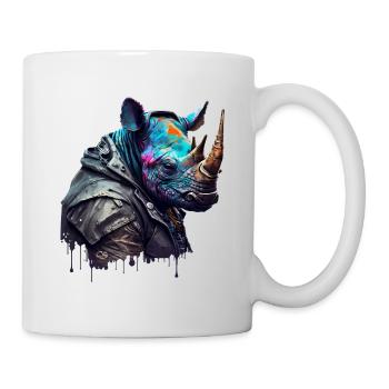 CS Rhino, animal de la collection Cyber Squad - Mug blanc - blanc - Droite