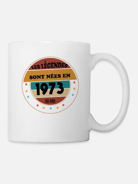 Millésime 1973 Cadeau 50 Ans Homme Anniversaire - Mug blanc - blanc