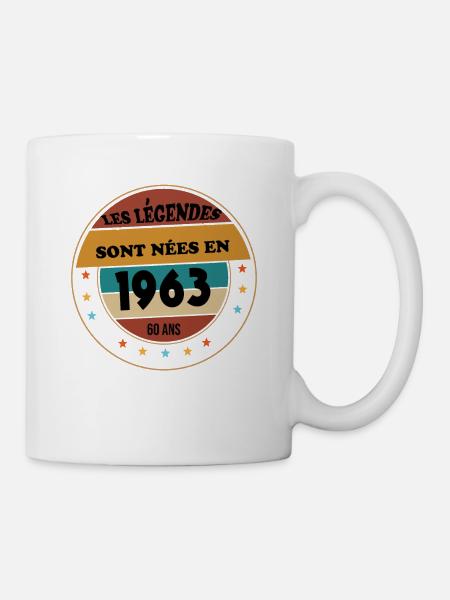 Millésime 1963 Cadeau 60 Ans Homme Anniversaire - Mug blanc - blanc