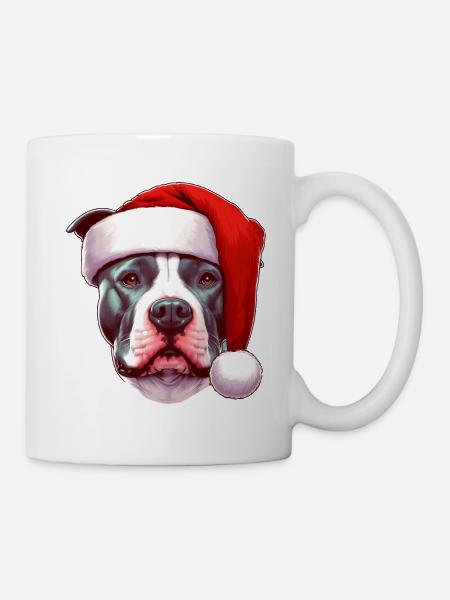 Cadeaux Pitbull pour Noël - Mug blanc - blanc