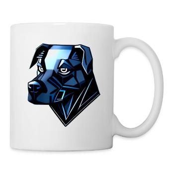 Chien Doberman - Polygones Bleus - Mug blanc - blanc - Droite