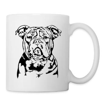 American Bully Portrait Hunde Hund Wilsigns - Tasse - Weiß - Rechts