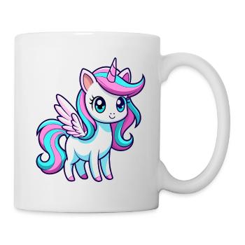 Licorne arc-en-ciel mignonne - Mug blanc - blanc - Droite