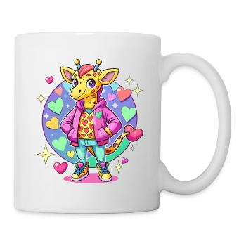 Parade de girafe : girafe cool - Mug blanc - blanc - Droite