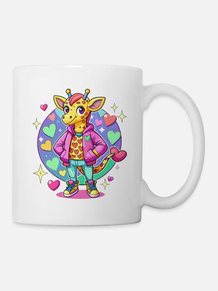 Parade de girafe : girafe cool - Mug blanc - blanc