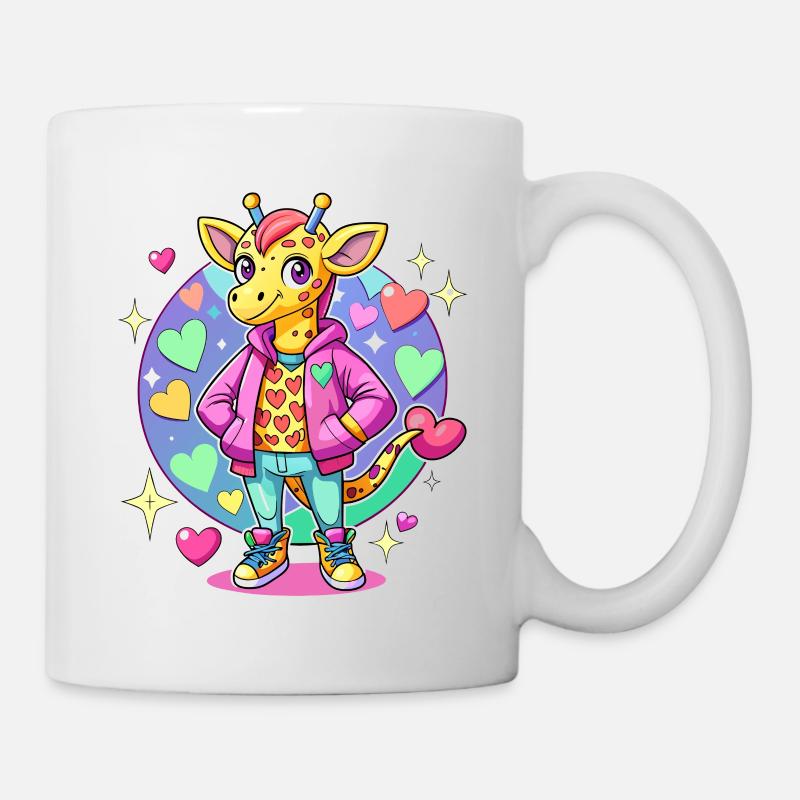 Parade de girafe : girafe cool - Mug blanc - blanc
