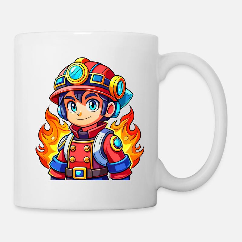 Hero in red the firefighter - Mug - white