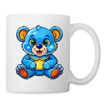Teddy bleu - Mug blanc - blanc - Droite