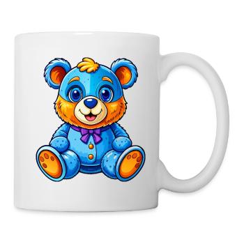 Teddy bleu - Mug blanc - blanc - Droite