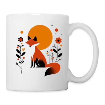 Retro Fox with Flowers - Mug - white - Right