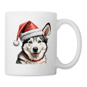 Christmas husky dog - Mug - white - Right