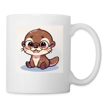 Kleiner Otter mit Brille - Tasse - Weiß - Rechts