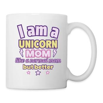Mutter Einhorn, Muttertag Geschenk, Magie - Tasse - Weiß - Rechts