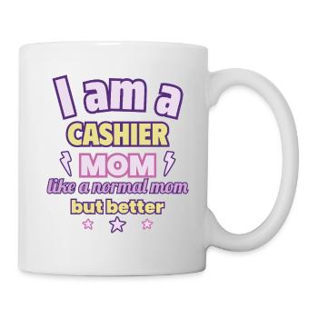 Kassierer-Mama, Muttertag Geschenk, Supermarkt - Tasse - Weiß - Rechts