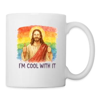 Rainbow Jesus – I'm Cool With It - Mug - white - Right