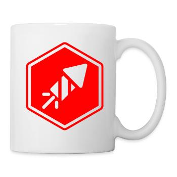 Abstract geometric pattern in red - Mug - white - Right
