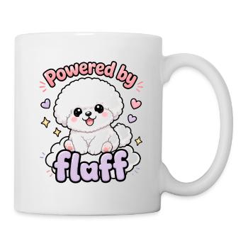 Powered by Fluff - sweet Bichon Dog Design  - Tasse - Weiß - Rechts