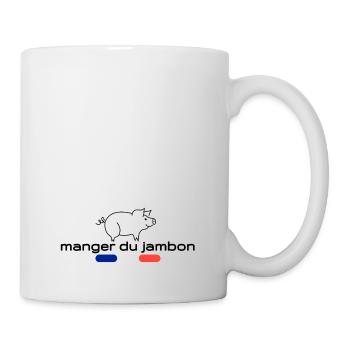 Manger du jambon de france - Mug blanc - blanc - Droite