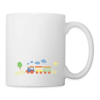 Zug Mit Waggons - Tasse - Weiß - Rechts