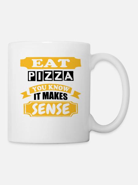 Pizza essen - Tasse - Weiß