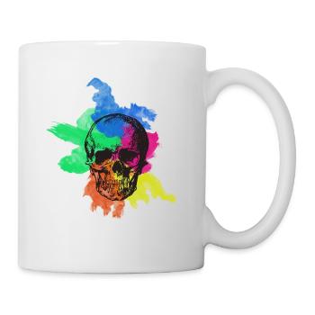 crâne coloré - Mug blanc - blanc - Droite