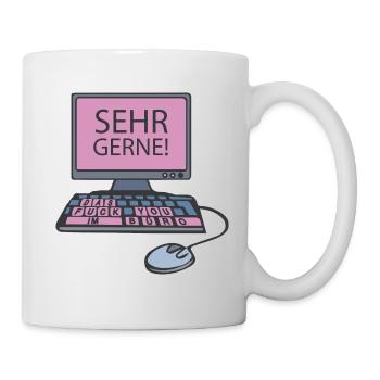 PC - Sehr gerne - pink - Tasse - Weiß - Rechts