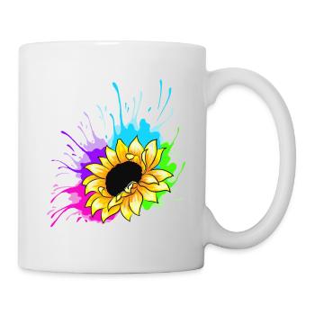 Sonnenblume Splash - Tasse - Weiß - Rechts