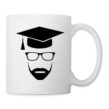 Master Uni Nerd with Beard - Mug - white - Right