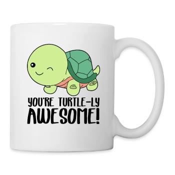 Winkende süße Schildkröte - Du bist großartig in der Schildkröte - Tasse - Weiß - Rechts