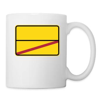 Verkehrsschild zum Personalisieren mit deinem Text - Tasse - Weiß - Rechts
