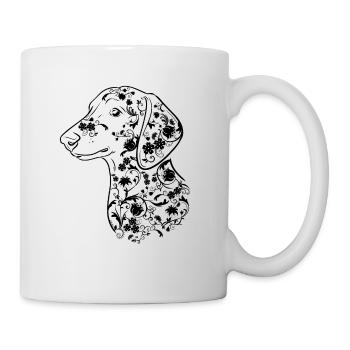 Fleurs de teckel III - Mug blanc - blanc - Droite