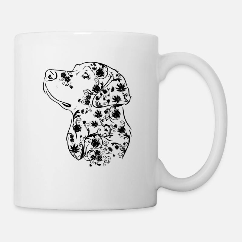 Labrador Blumen III - Tasse - Weiß