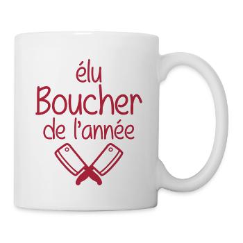 élu Boucher de l'année ! - Mug blanc - blanc - Droite