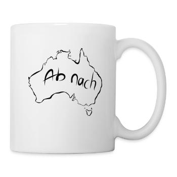 Ab nach Australien Kontinent Geschenk Shirt - Tasse - Weiß - Rechts